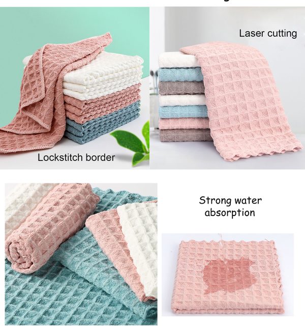 new "multi color rhombic pattern" microfiber multi functional anti grease cleaning cloth for household use