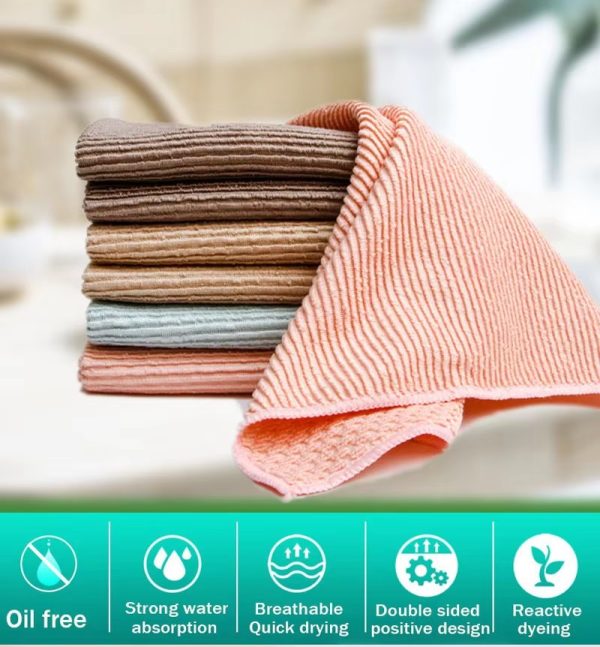 New "Multi-color rhombic pattern" microfiber multi-functional anti-grease cleaning cloth for household use - Image 5