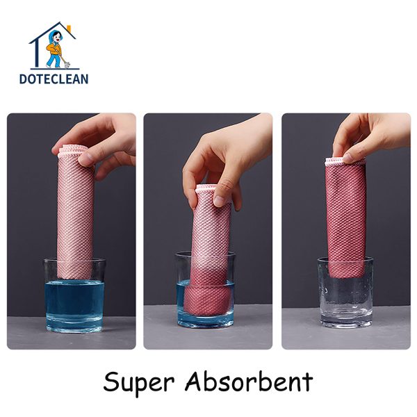 high quality microfiber fish scale glasses, kitchen dishcloths, grease resistant rags, household cleaning cloths