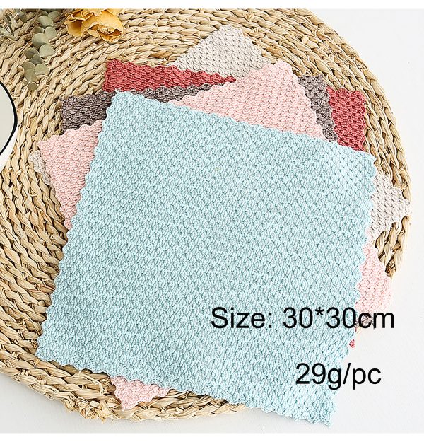 New "Multi-color rhombic pattern" microfiber multi-functional anti-grease cleaning cloth for household use - Image 4